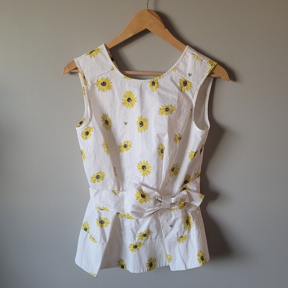 Kate Spade daisy dot bow peplum top - Picture 2 of 11
